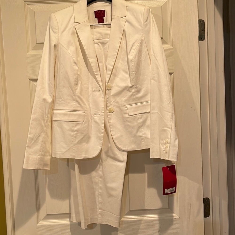 White cropped pantsuit